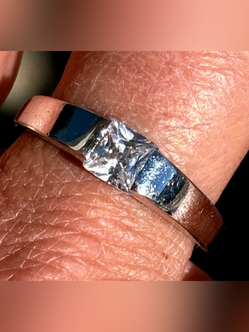 CA 925 Sterling Silver Solitaire Ring